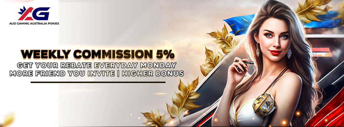 Weekly Commission 5% promotional artwork — AUD Gaming Australia